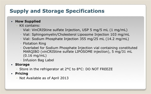 Marqibo® (vinCRIStine sulfate LIPOSOME injection) Marqibo® (vinCRIStine sulfate LIPOSOME injection)