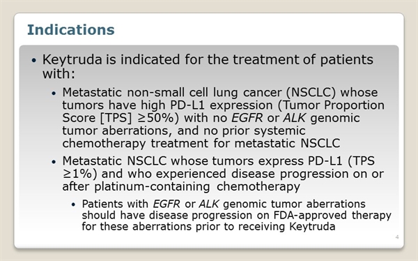 KEYTRUDA (pembrolizumab) for Nonsmall Cell Lung Cancer