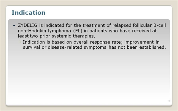 ZYDELIG® (idelalisib) for Relapsed Follicular B-cell Non ZYDELIG® (idelalisib) for Relapsed Follicular B-cell Non