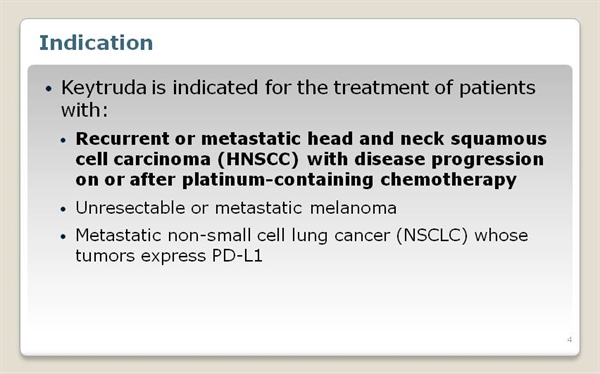 KEYTRUDA (pembrolizumab) for Head and Neck Cancer